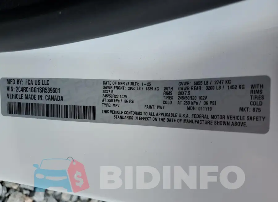 2C4RC1GG1SR539601 Photo# 13
