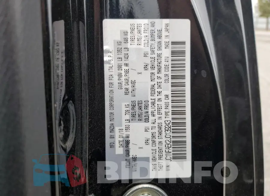 JC1NFAEK2J0139243 Photo# 13