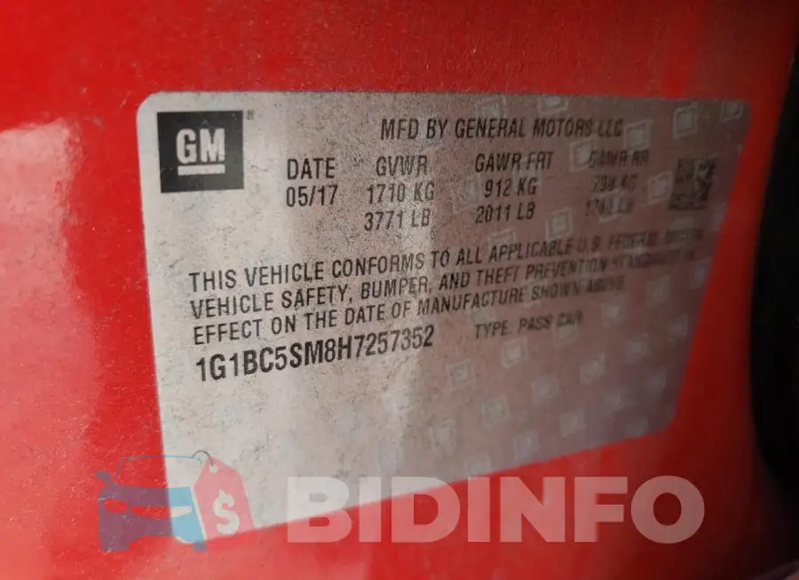 1G1BC5SM8H7257352 Photo# 13