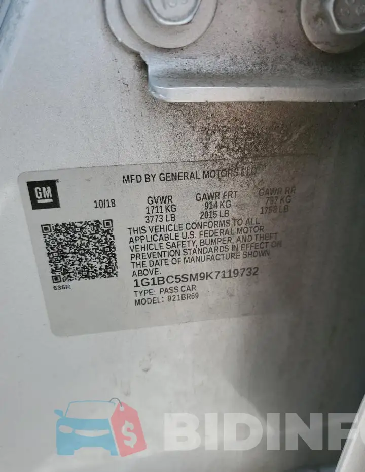 1G1BC5SM9K7119732 Photo# 12