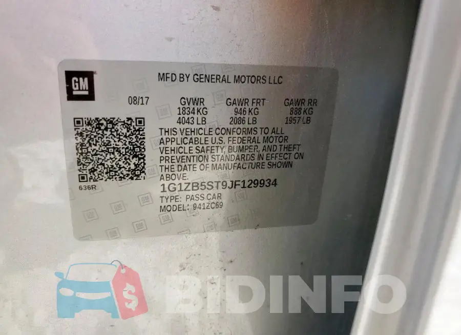 1G1ZB5ST9JF129934 Photo# 13