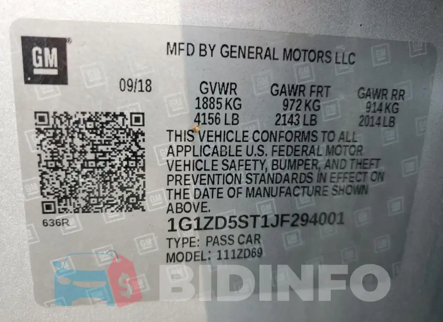1G1ZD5ST1JF294001 Photo# 12