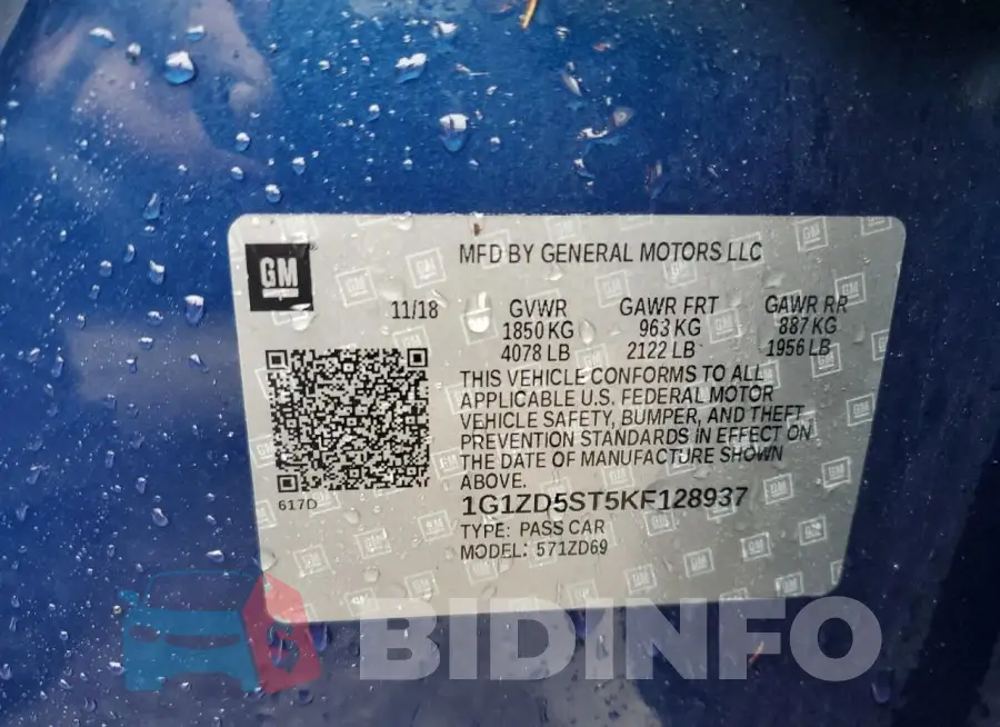 1G1ZD5ST5KF128937 Photo# 13