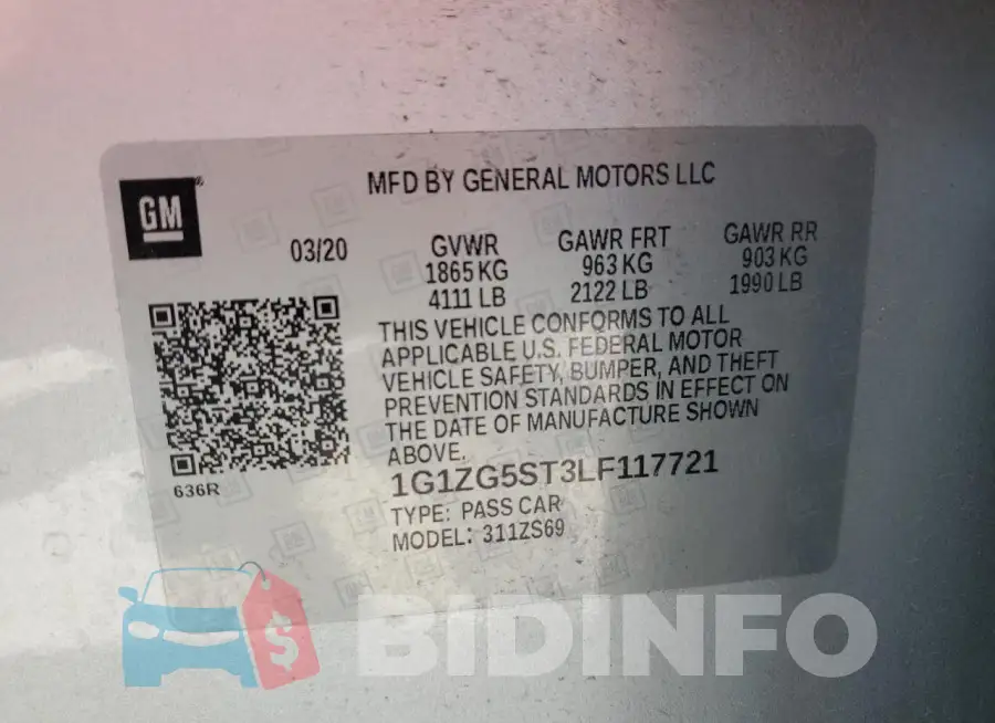 1G1ZG5ST3LF117721 Photo# 13