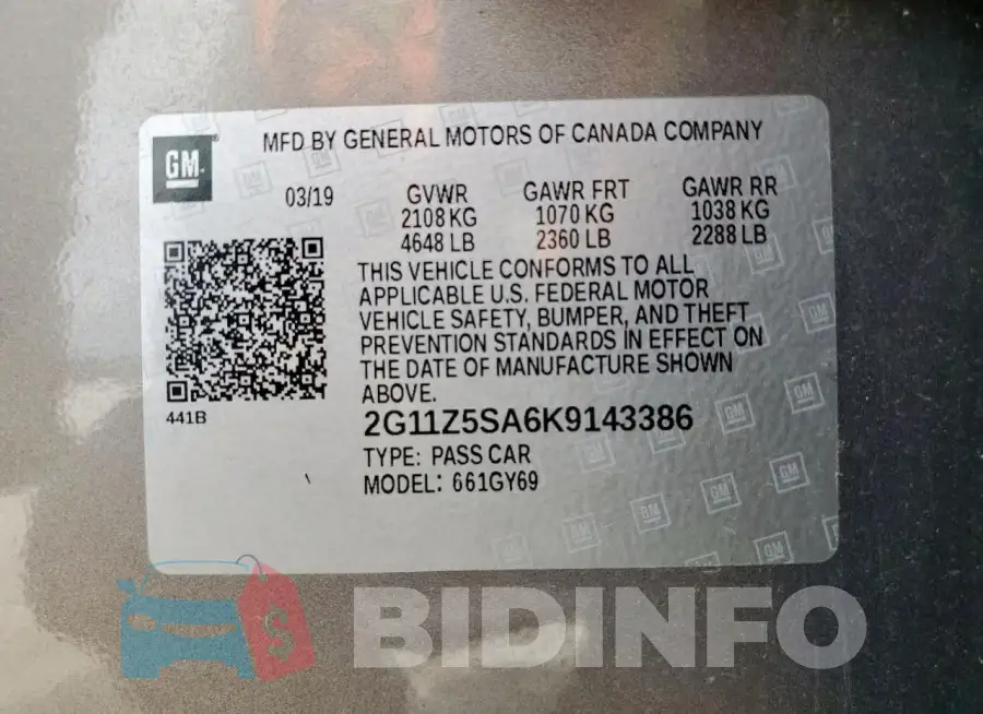 2G11Z5SA6K9143386 Photo# 12