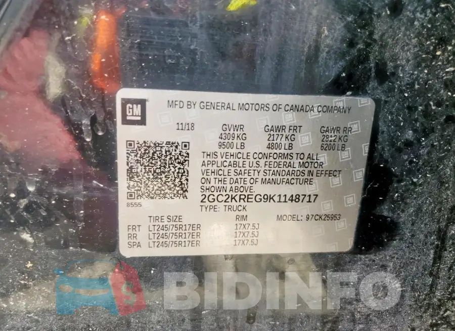 2GC2KREG9K1148717 Photo# 12