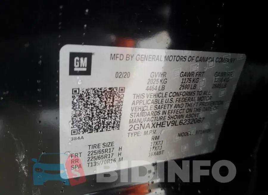 2GNAXHEV9L6232067 Photo# 12