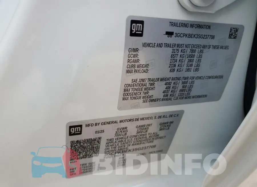 3GCPKBEK3SG237708 Photo# 12