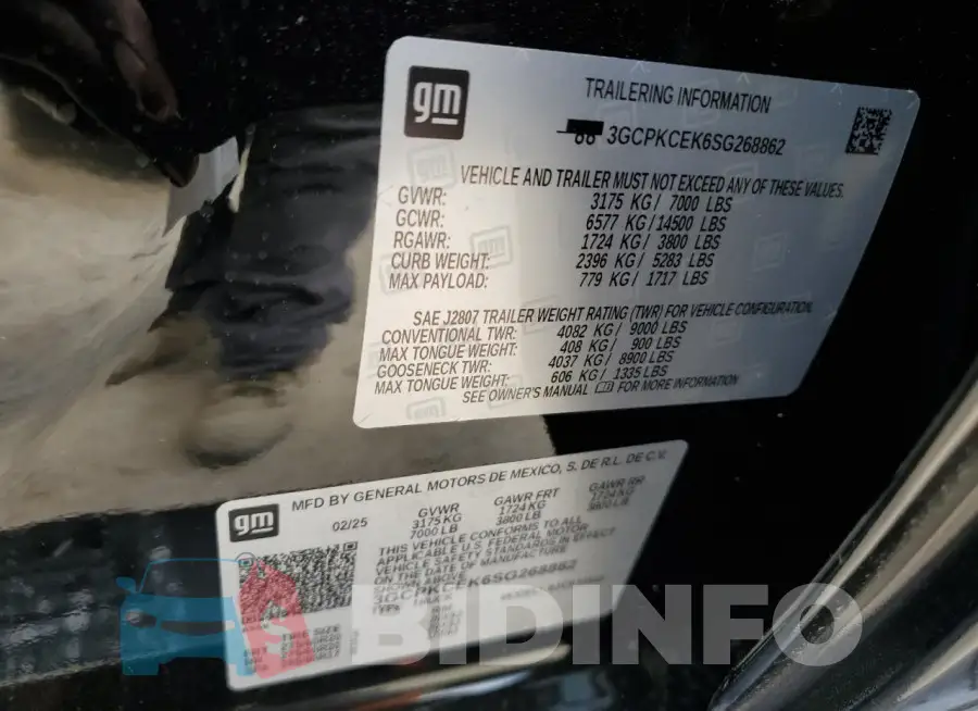 3GCPKCEK6SG268862 Photo# 12