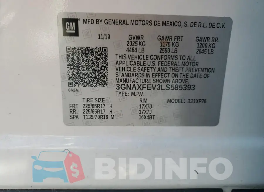 3GNAXFEV3LS585393 Photo# 12