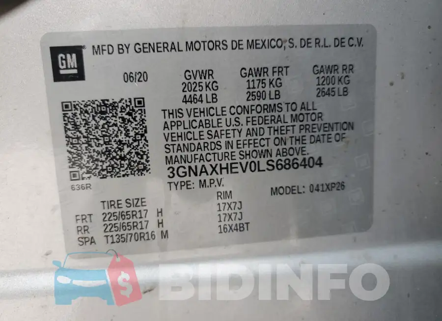 3GNAXHEV0LS686404 Photo# 13