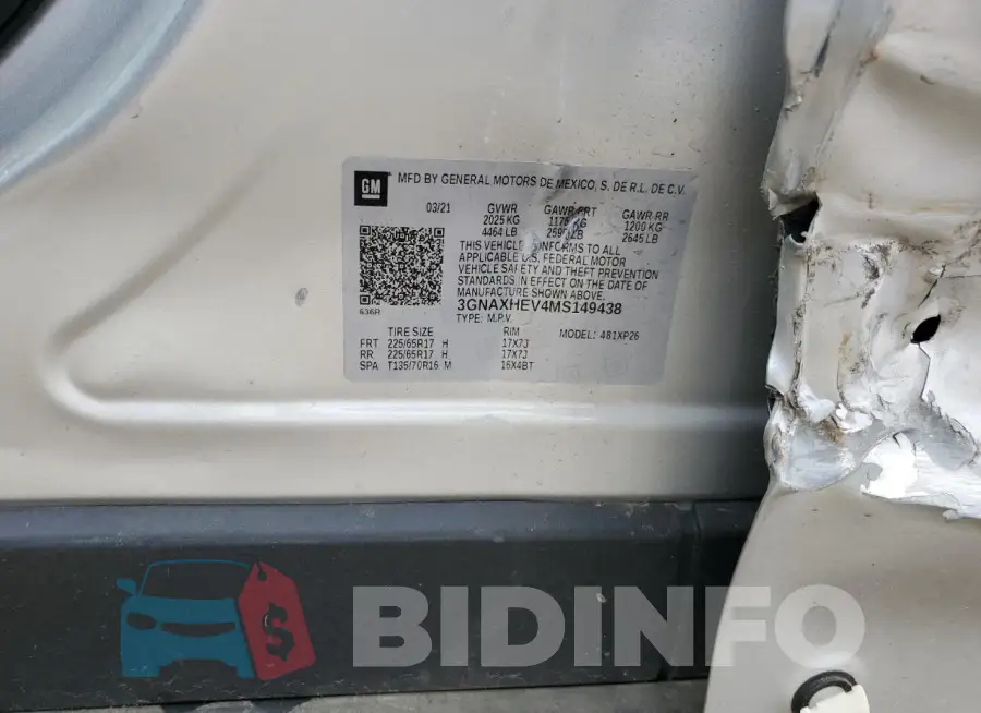 3GNAXHEV4MS149438 Photo# 13