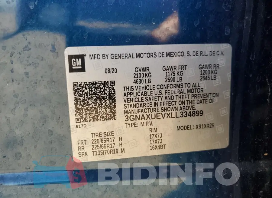 3GNAXUEVXLL334899 Photo# 12