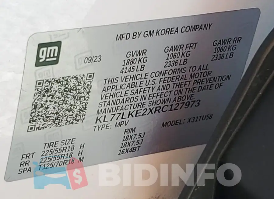 KL77LKE2XRC127973 Photo# 14
