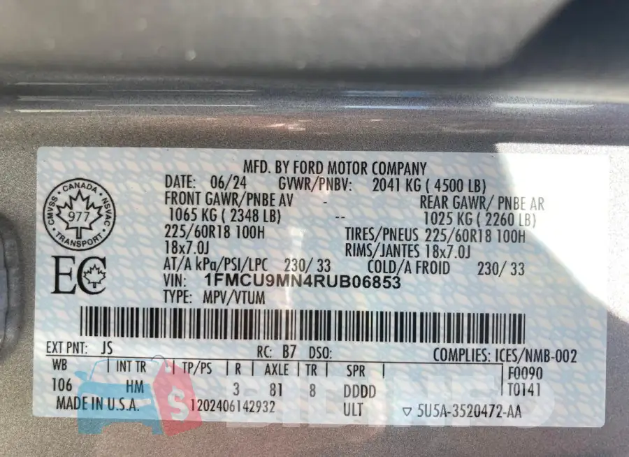 1FMCU9MN4RUB06853 Photo# 11