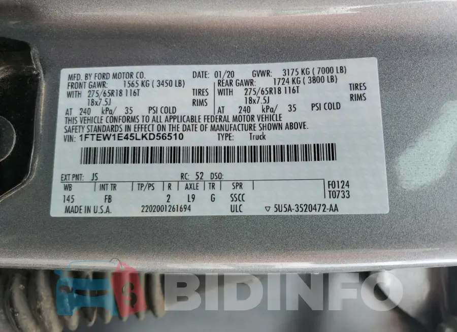 1FTEW1E45LKD56510 Photo# 13