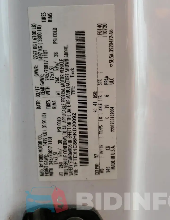 1FTEX1C86HKD20092 Photo# 12