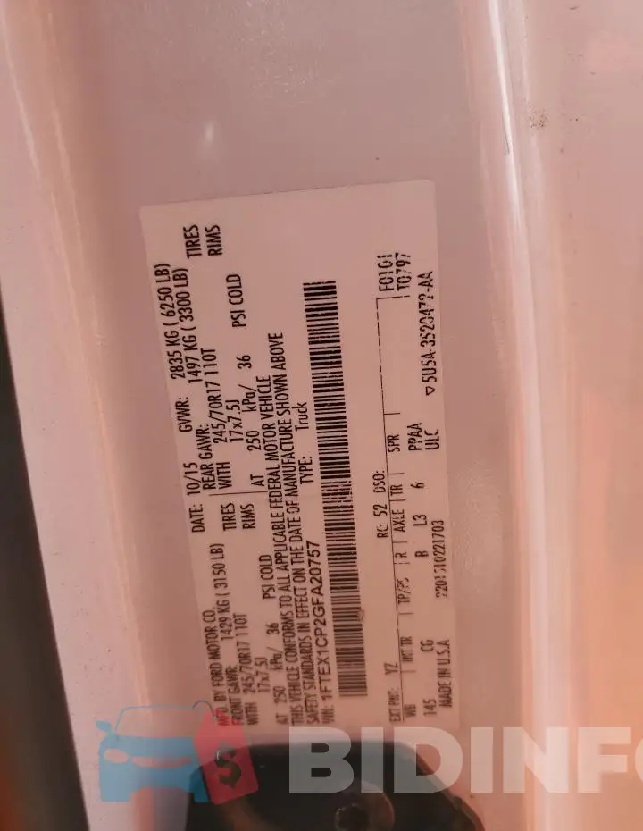 1FTEX1CP2GFA20757 Photo# 12