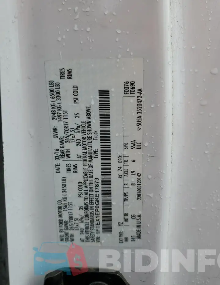 1FTEX1EP0GKE17873 Photo# 12