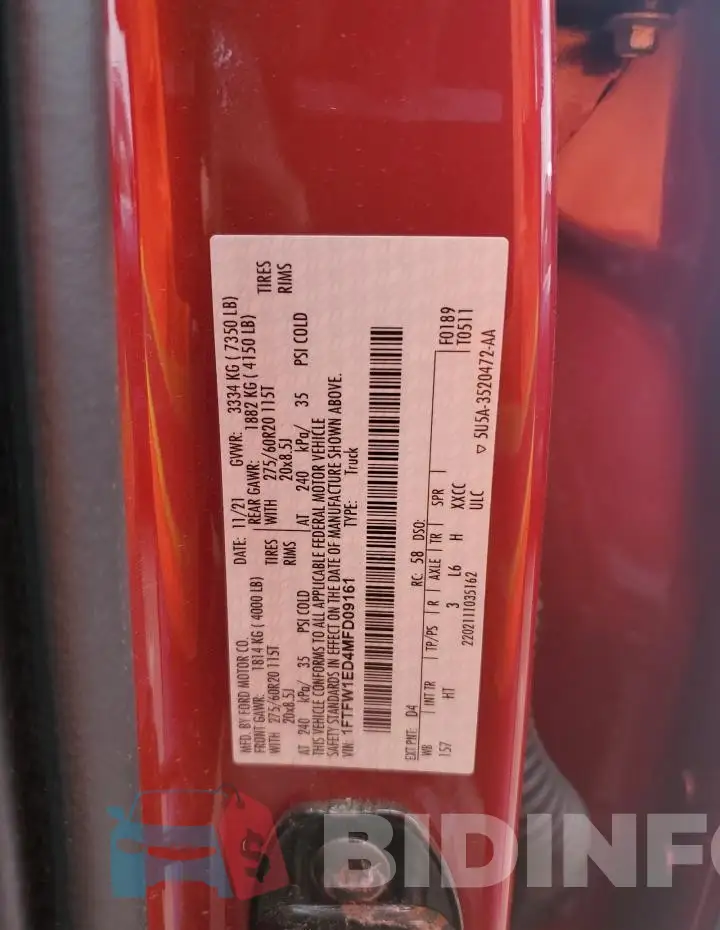 1FTFW1ED4MFD09161 Photo# 12