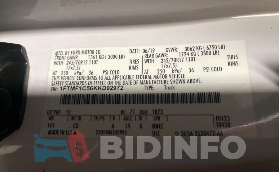 1FTMF1C56KKD92972 Photo# 10