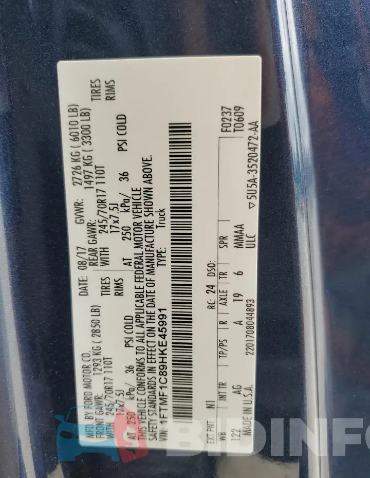 1FTMF1C89HKE45991 Photo# 13