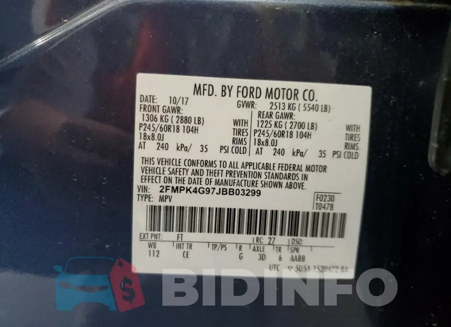 2FMPK4G97JBB03299 Photo# 13