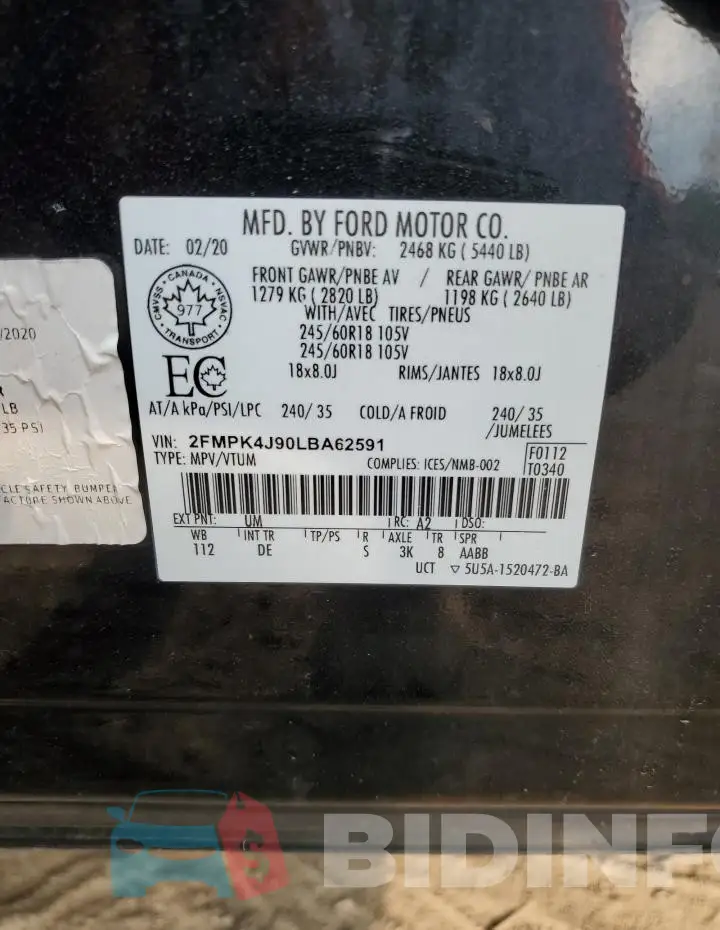 2FMPK4J90LBA62591 Photo# 14