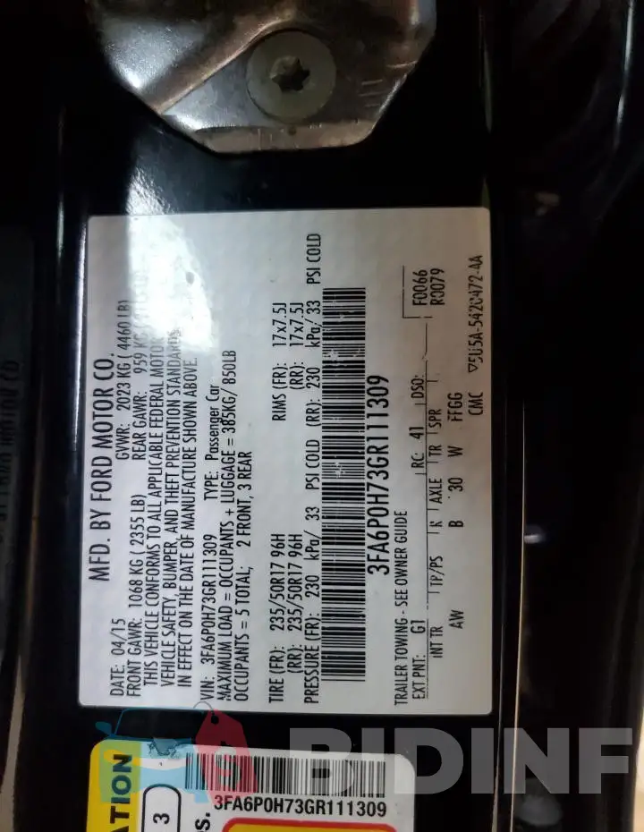 3FA6P0H73GR111309 Photo# 12