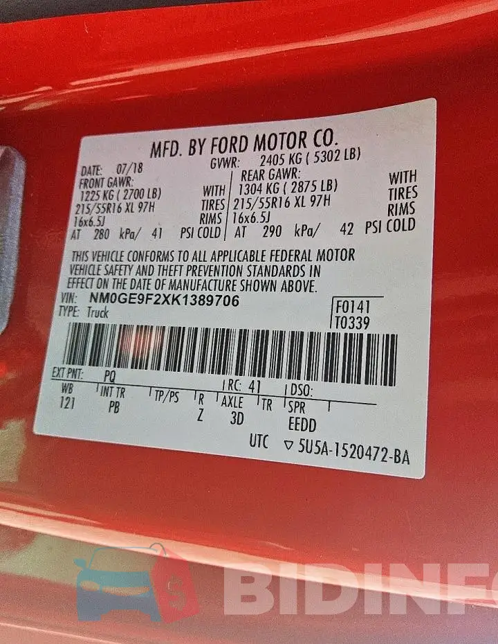NM0GE9F2XK1389706 Photo# 13