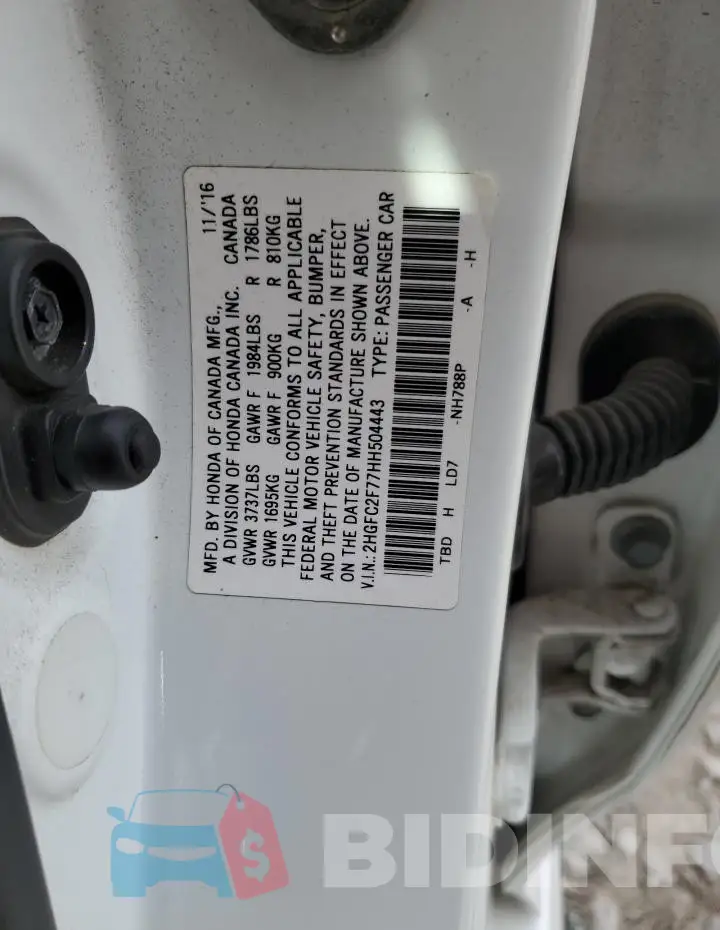 2HGFC2F77HH504443 Photo# 12