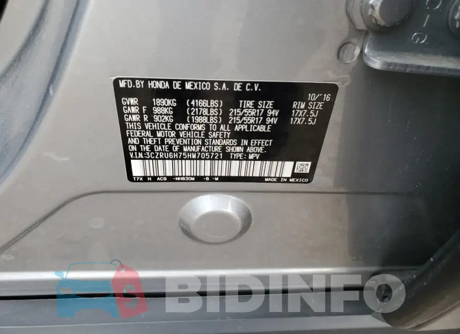 3CZRU6H75HM705721 Photo# 13