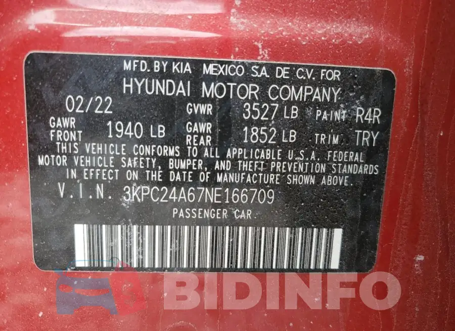 3KPC24A67NE166709 Photo# 12