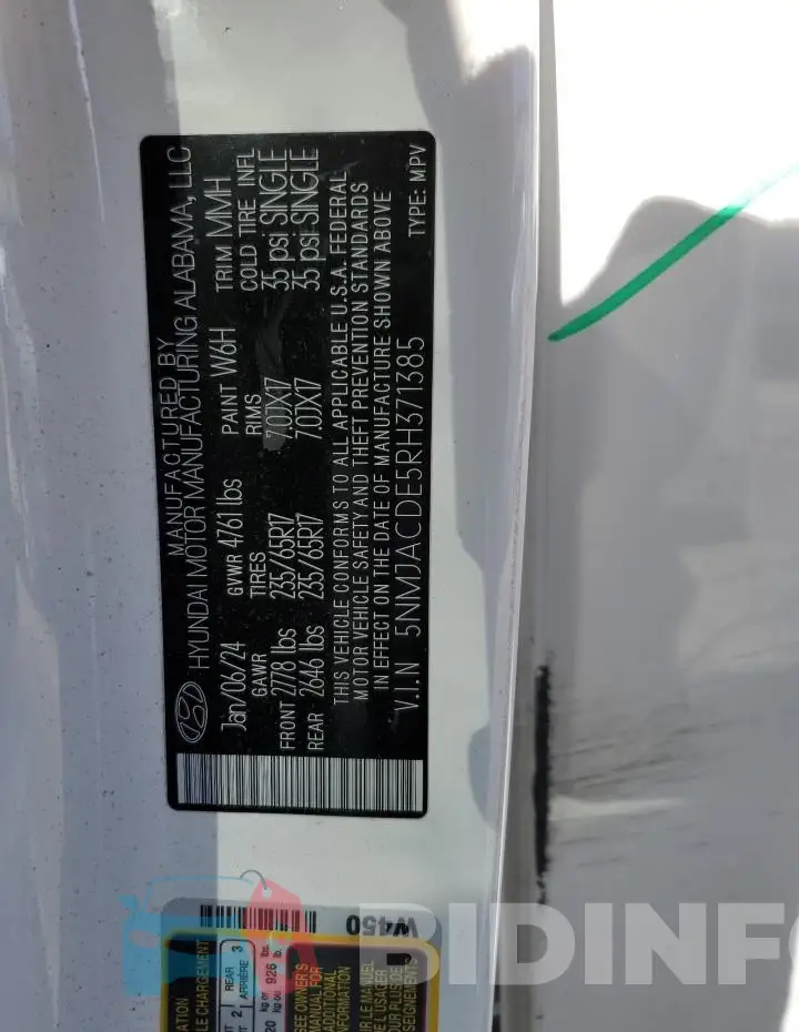 5NMJACDE5RH371385 Photo# 13