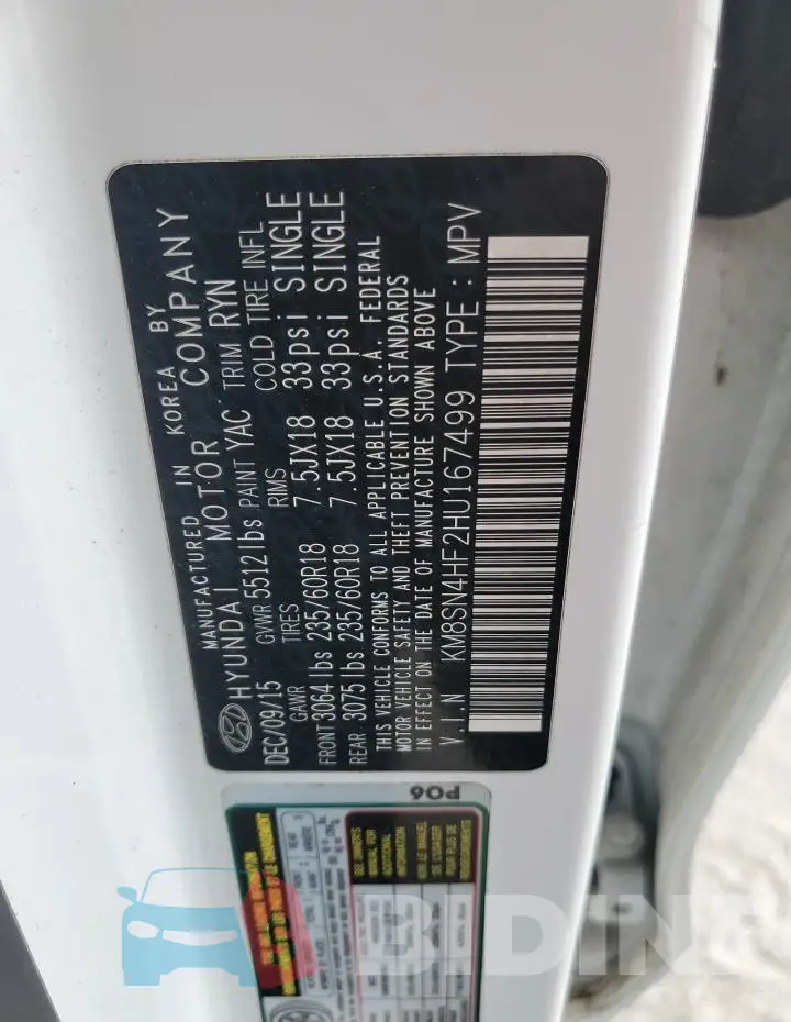 KM8SN4HF2HU167499 Photo# 13
