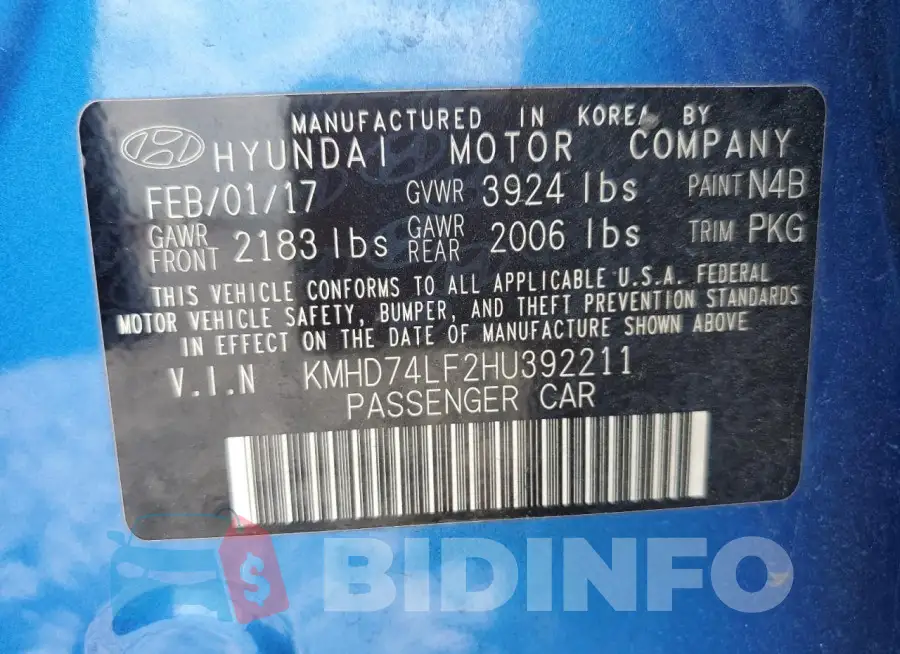 KMHD74LF2HU392211 Photo# 13