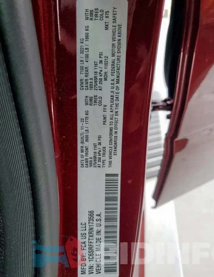 1C6SRFFTXRN173566 Photo# 12