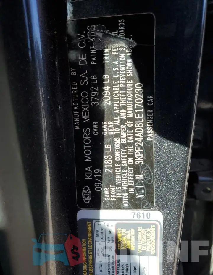 3KPF24AD8LE170230 Photo# 12
