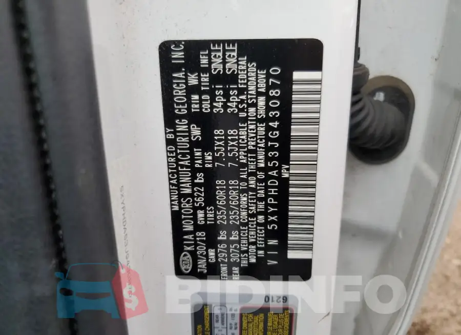 5XYPHDA53JG430870 Photo# 12
