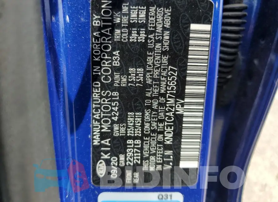 KNDETCA21M7156527 Photo# 14