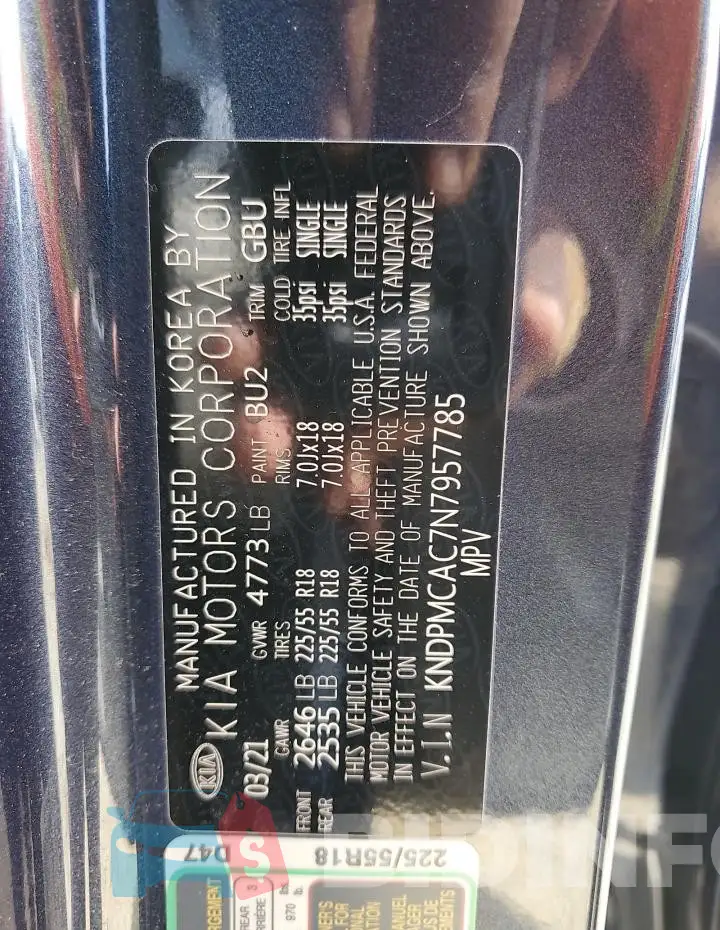 KNDPMCAC7N7957785 Photo# 13