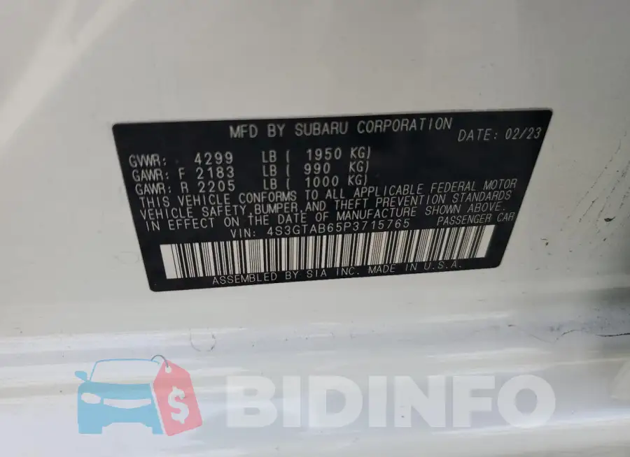 4S3GTAB65P3715765 Photo# 12