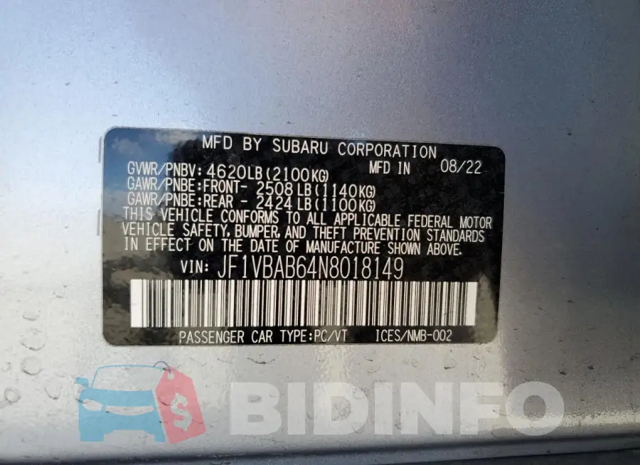 JF1VBAB64N8018149 Photo# 12