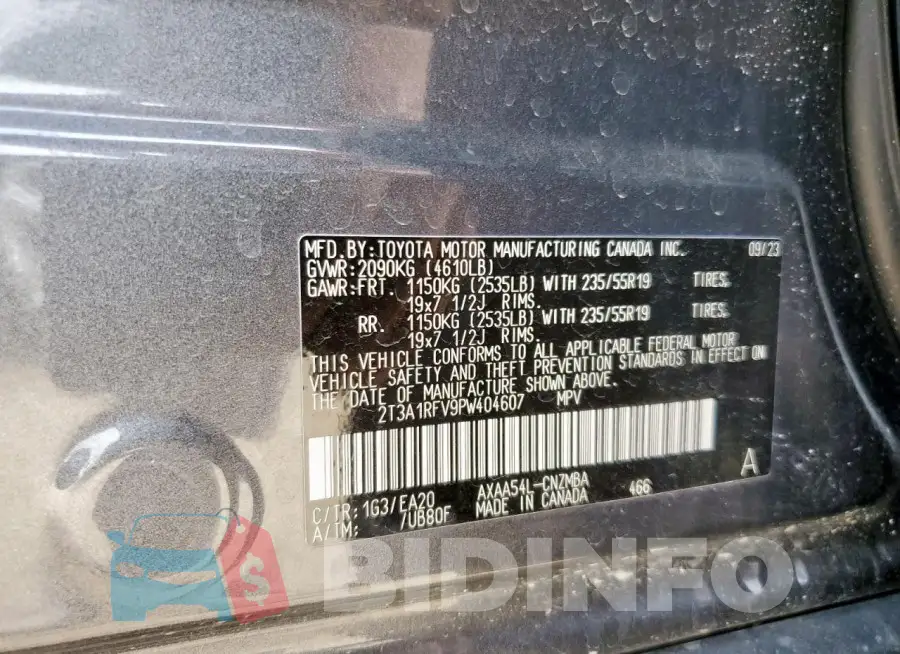 2T3A1RFV9PW404607 Photo# 13