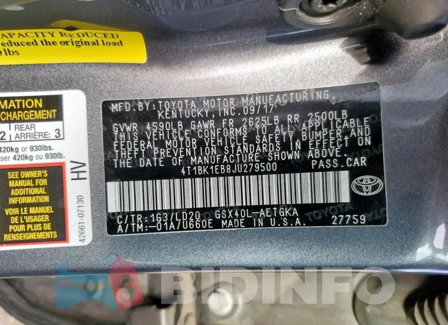 4T1BK1EB8JU279500 Photo# 12