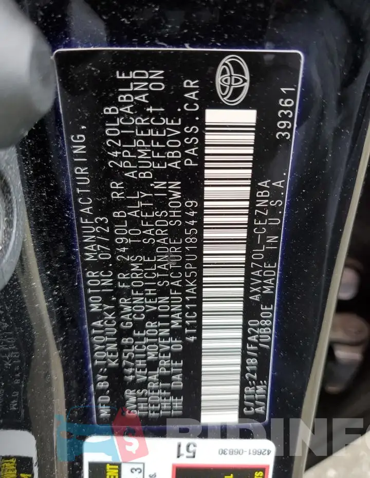 4T1C11AK5PU185449 Photo# 12
