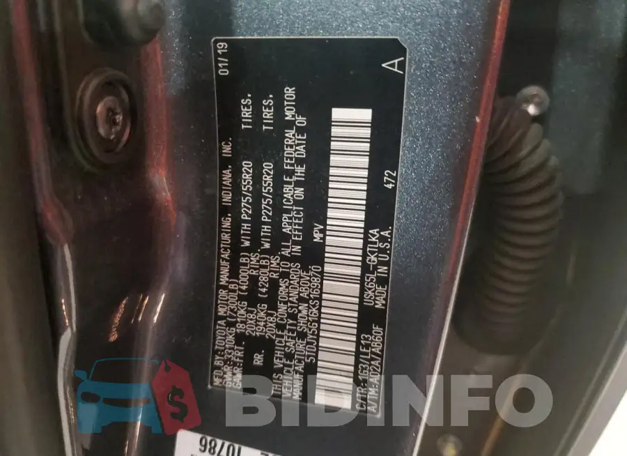 5TDJY5G16KS169870 Photo# 13