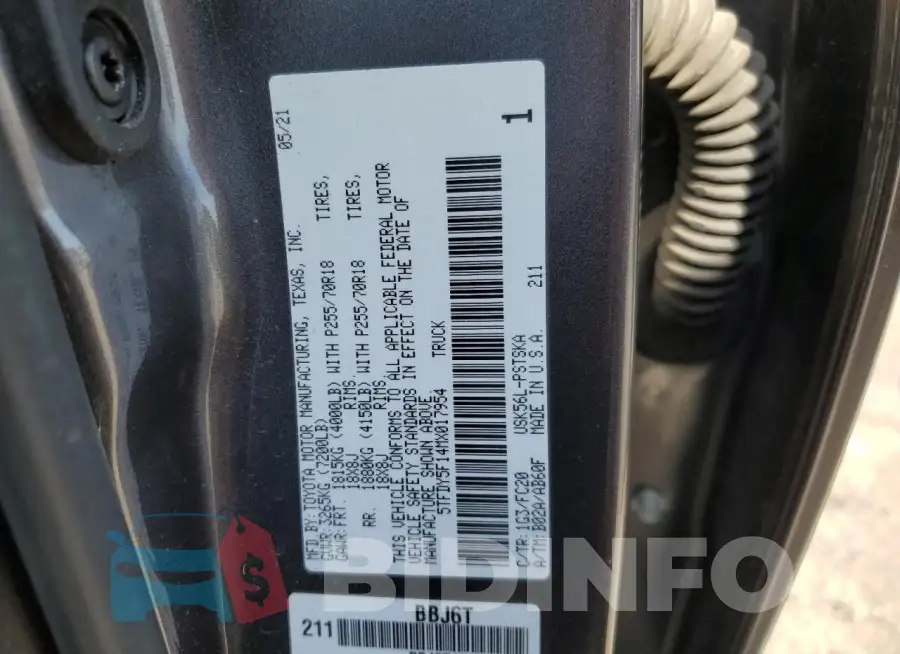 5TFDY5F14MX017954 Photo# 12