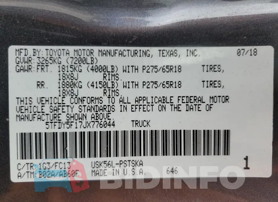 5TFDY5F17JX776044 Photo# 13