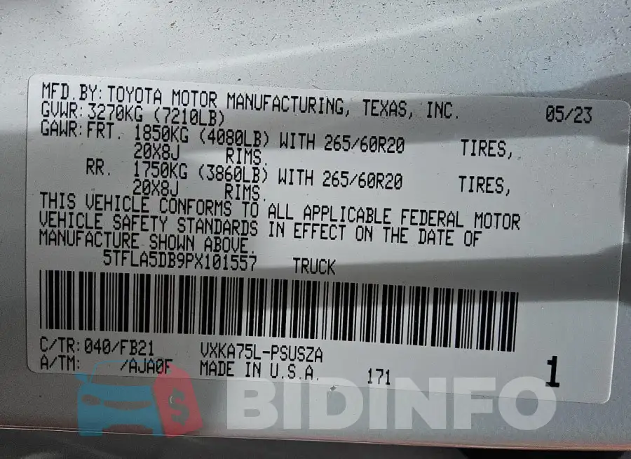 5TFLA5DB9PX101557 Photo# 12